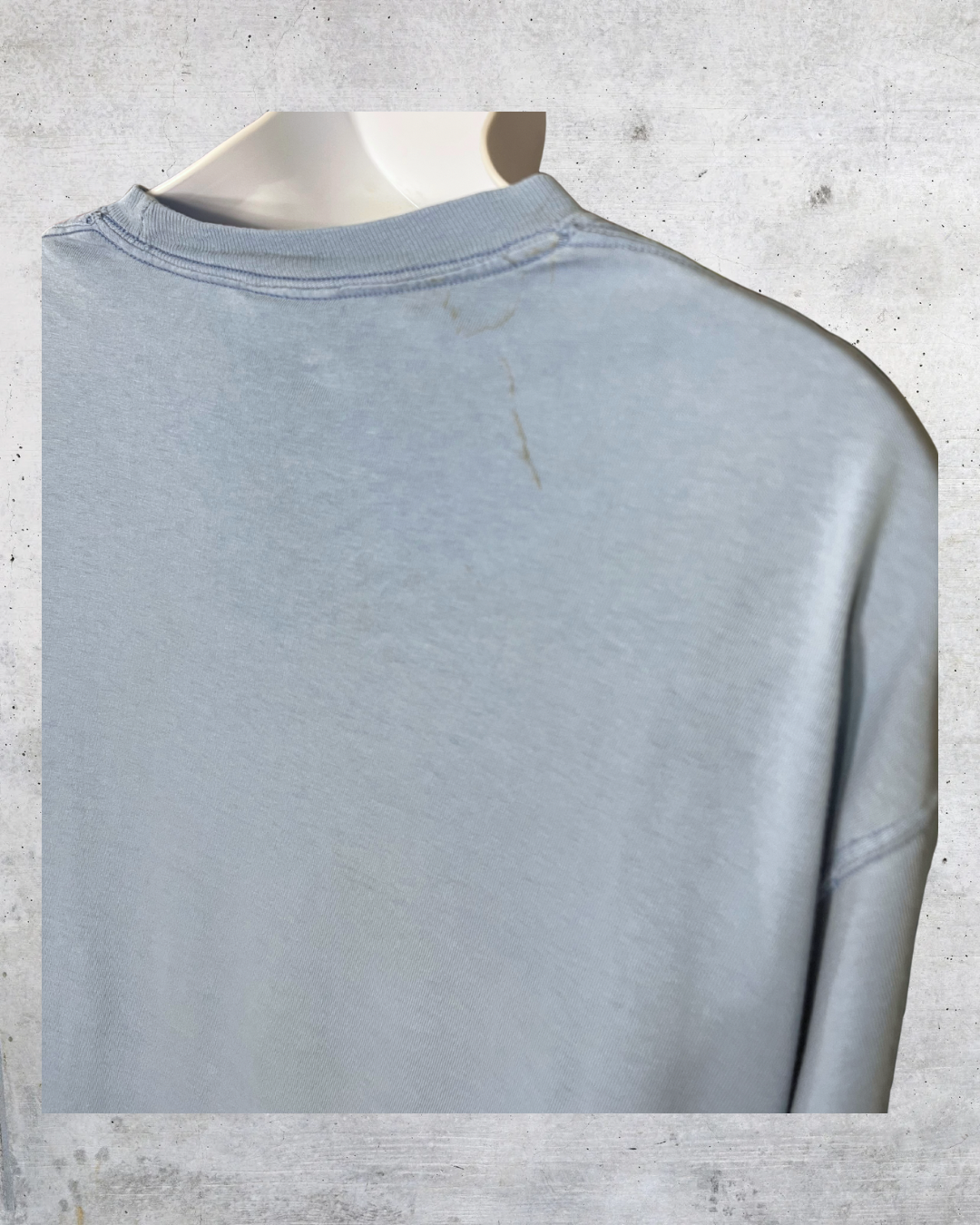 Vintage Distressed Blue Champion Logo Tee - Medium