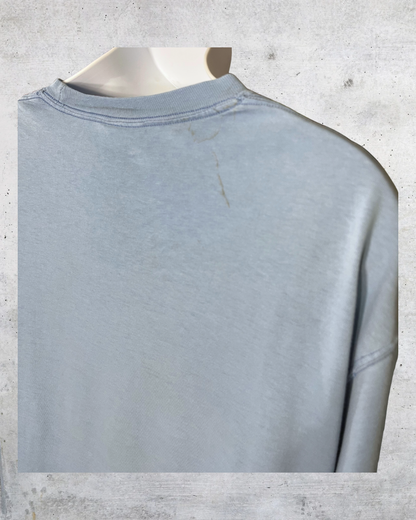 Vintage Distressed Blue Champion Logo Tee - Medium