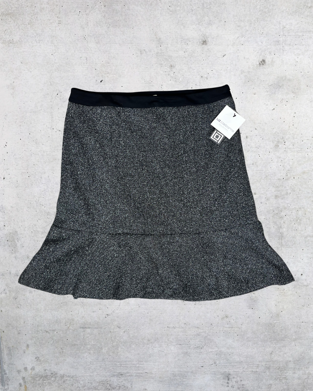 Liz Claiborne Black & White Tweed Skirt Size 12 NWT