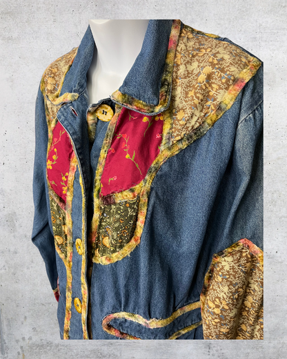 New Direction Patchwork Denim Jacket - Large