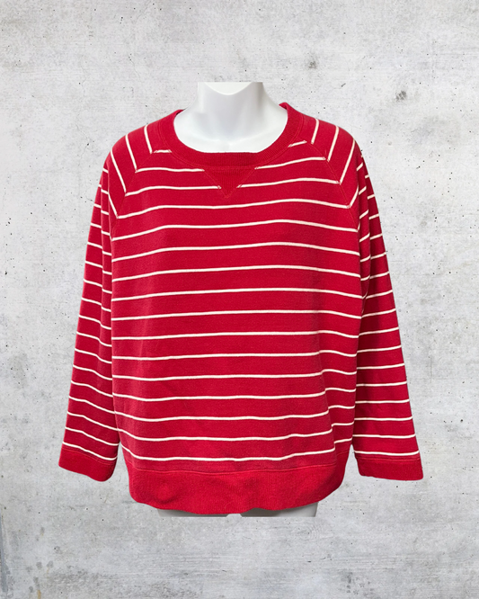 Red Striped Cozy Pullover - Large
