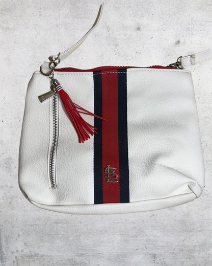 Red & Navy Stripe Tassel Crossbody Bag - Cardinals