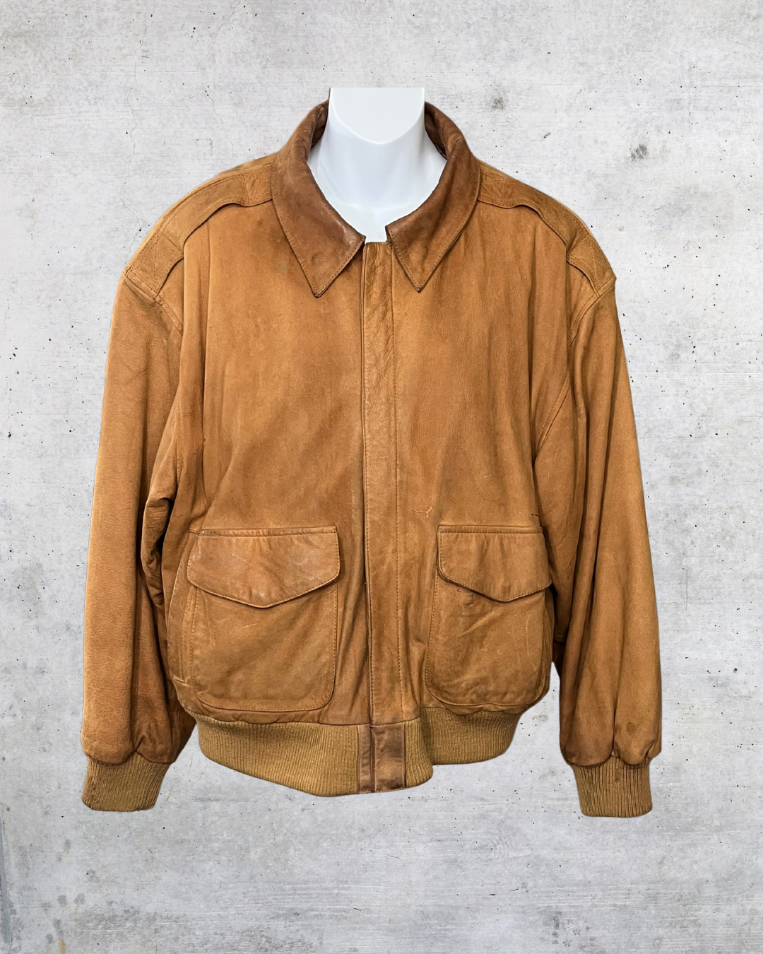 Vintage Outbrook Brown Suede Bomber Jacket – Medium