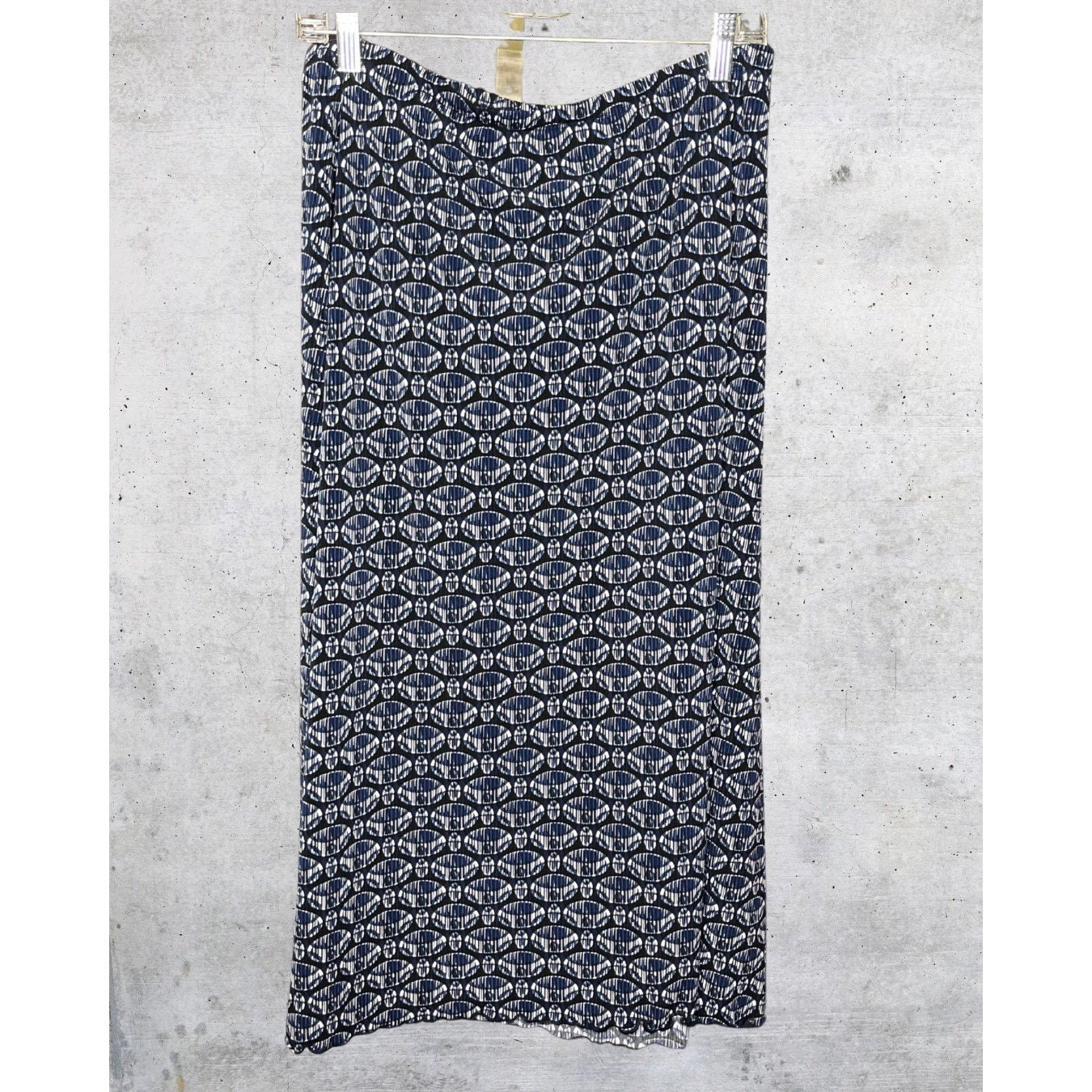 Y2K Geometric Lettuce Hem Midi Skirt