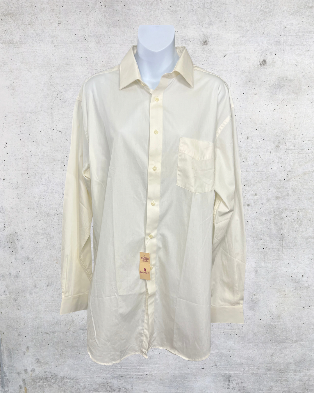 Bachrach Cream Dress Shirt (NWT) - Large