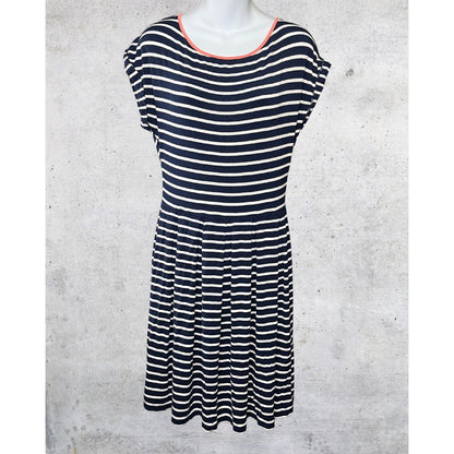 Navy Stripe Fit & Flare Dress