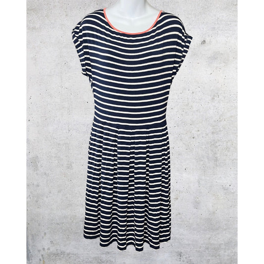 Navy Stripe Fit & Flare Dress