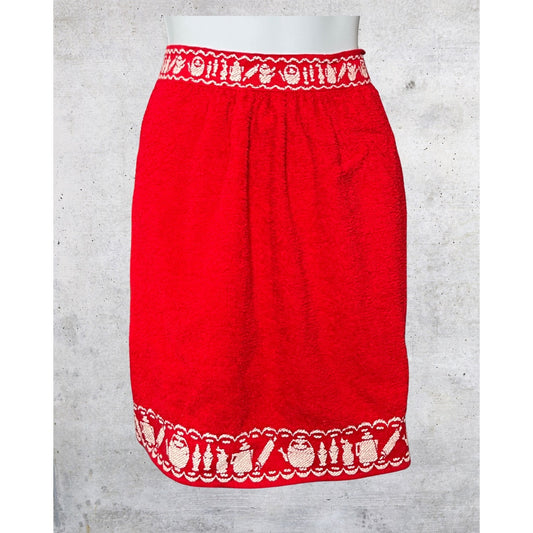 Vintage 1960s Callaway Red Terrycloth Apron