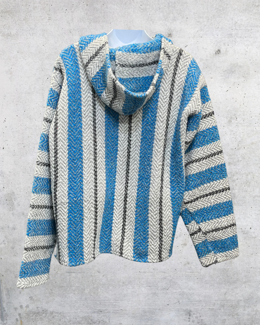 Vintage 90s Baja Joe Blue & Gray Drug Rug Hoodie - Medium