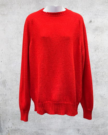 Vintage 90s Red Knit Sweater The Fox Collection Made USA - XL