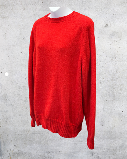 Vintage 90s Red Knit Sweater The Fox Collection Made USA - XL