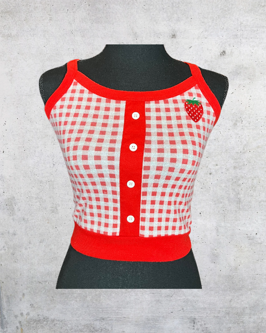 Strawberry Picnic Knit Tank