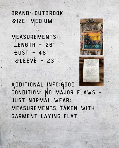 Vintage Outbrook Brown Suede Bomber Jacket – Medium