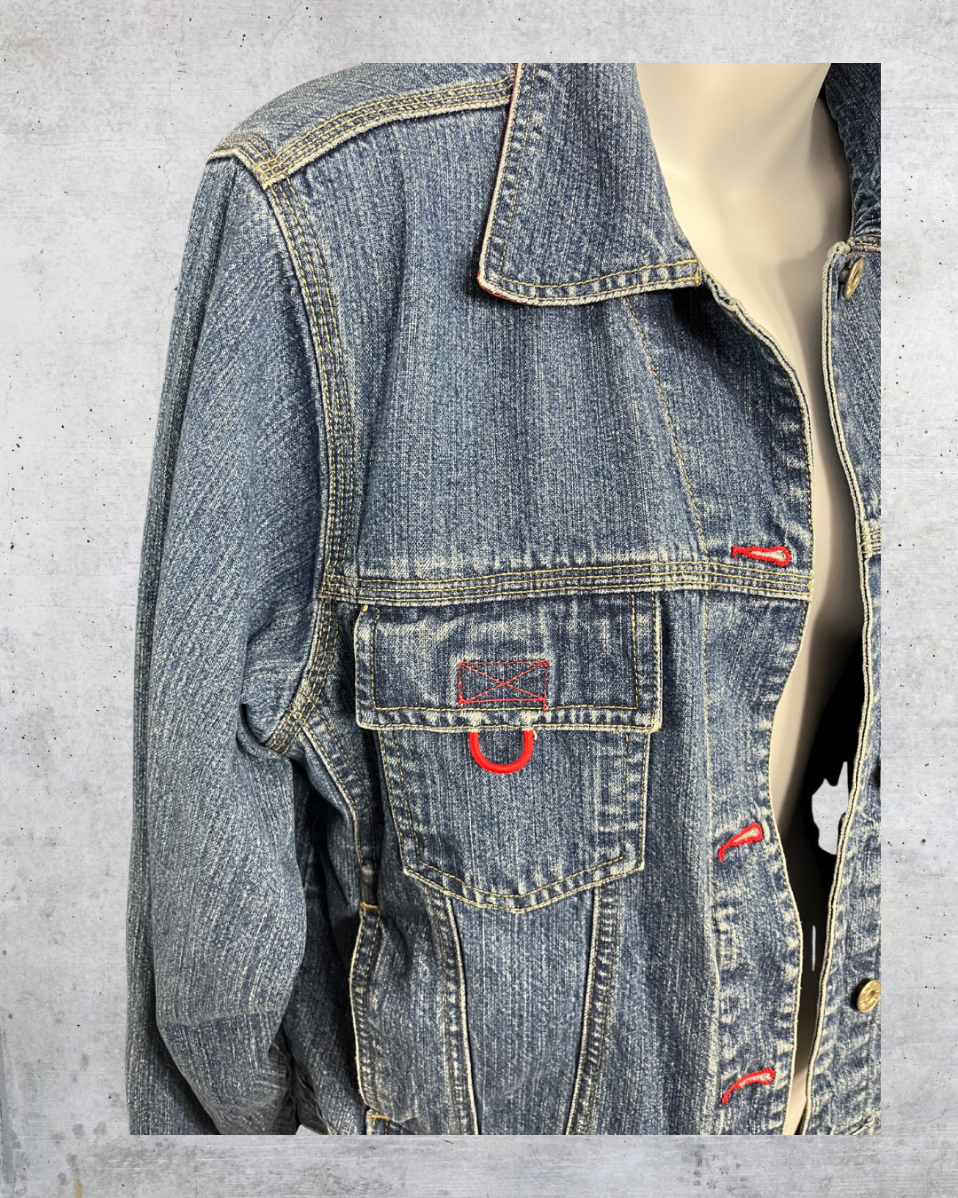 B.U.M. Jeans Red Stitch Denim Jacket - Medium