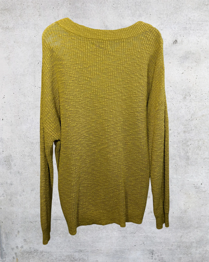 Mellow Mustard V-neck Sweater -XL