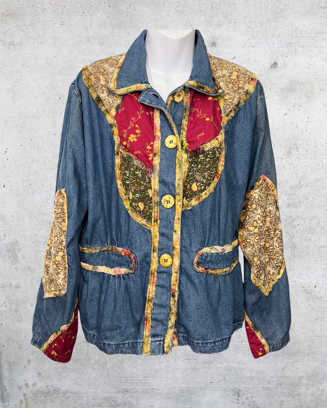 New Direction Patchwork Denim Jacket - Large