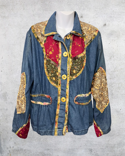 New Direction Patchwork Denim Jacket - Large