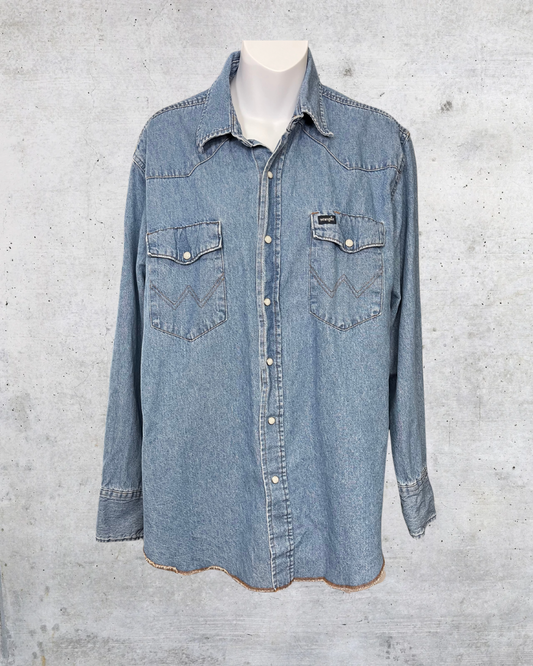 Wrangler Denim Snap Shirt - Large