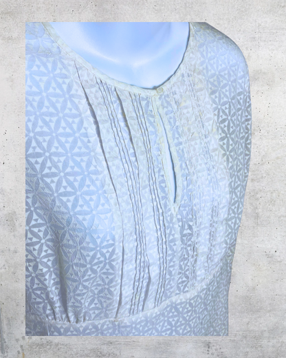 Tahari Sheer Geometric Textured Blouse