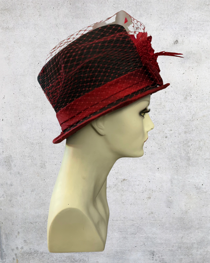 Black Sisal with Red Silk Trim