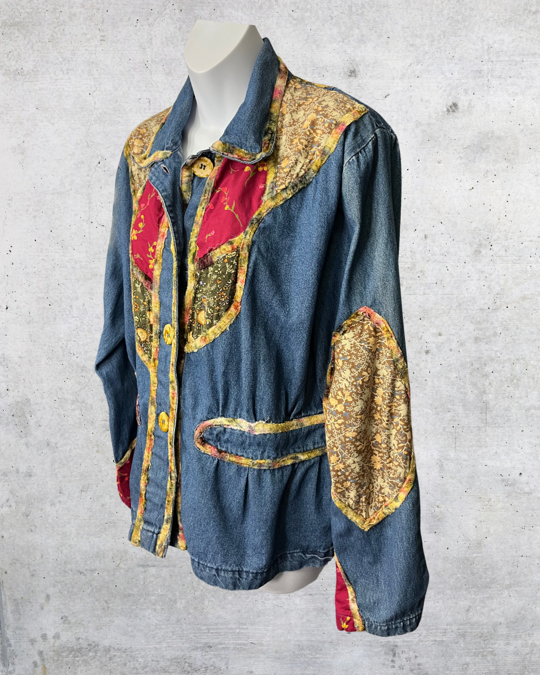 New Direction Patchwork Denim Jacket - Large