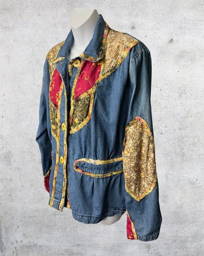 New Direction Patchwork Denim Jacket - Large