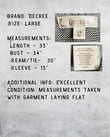 Decree Gray Knit Sweater Dress – Large