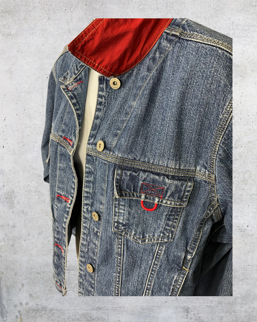 B.U.M. Jeans Red Stitch Denim Jacket - Medium
