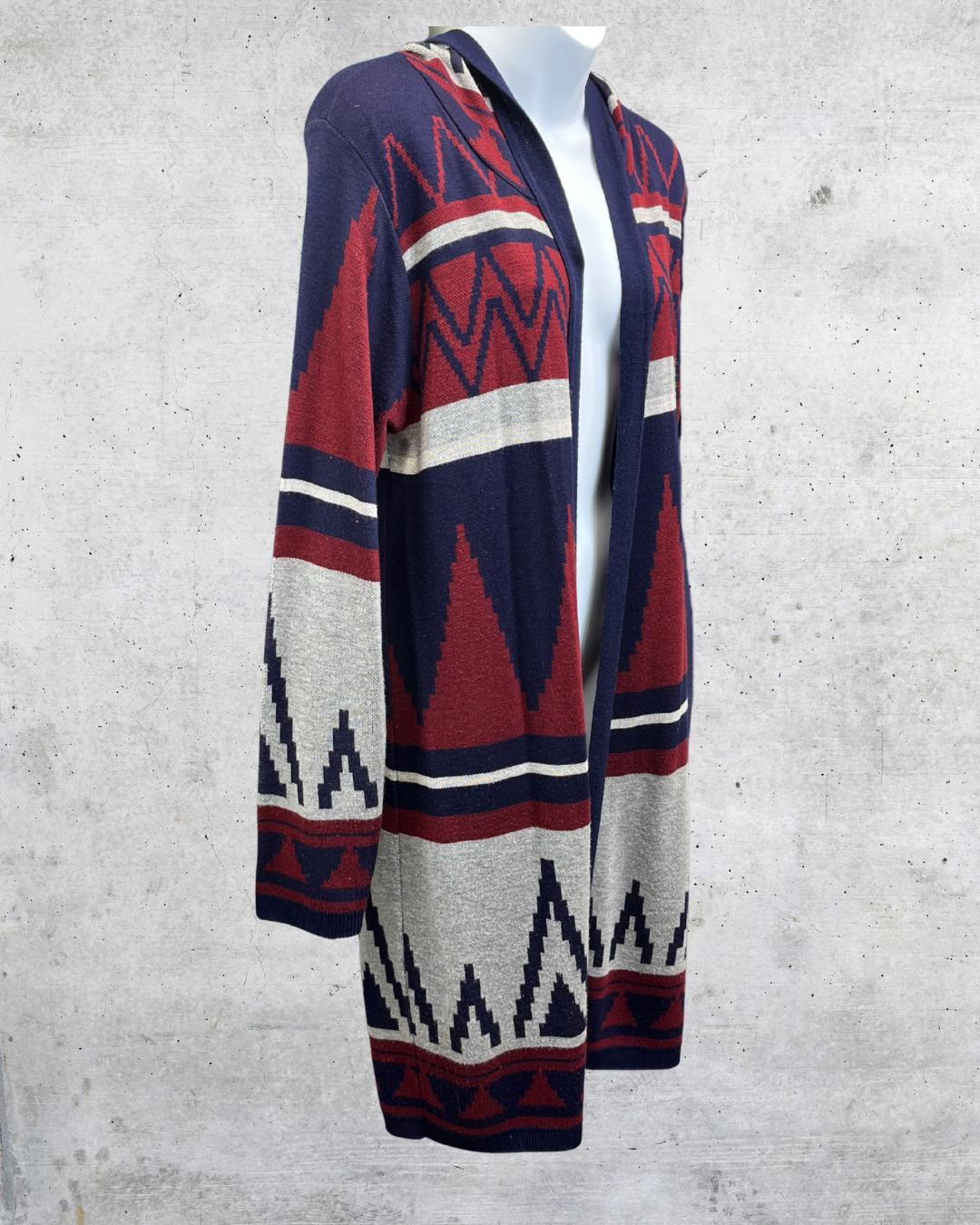 Allison Brittney Southwest Hooded Longline Cardigan - Large