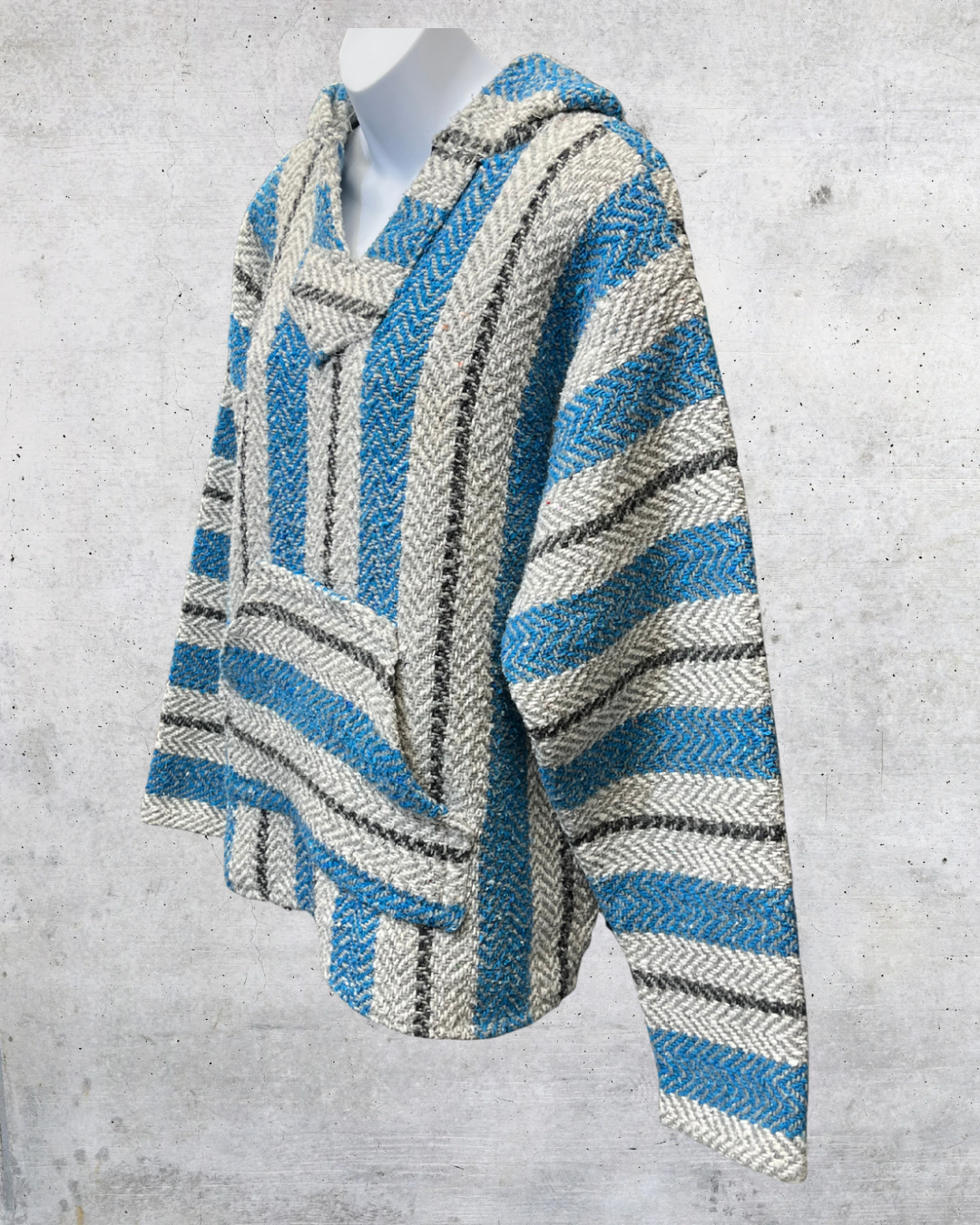 Vintage 90s Baja Joe Blue & Gray Drug Rug Hoodie - Medium