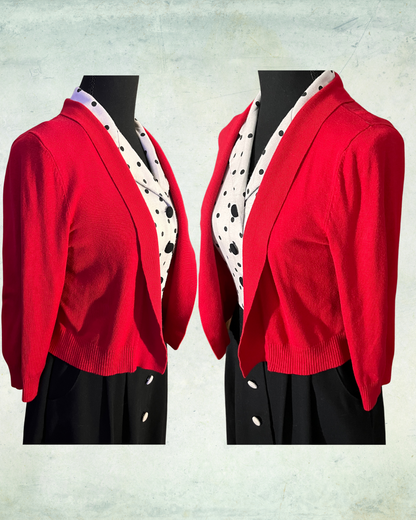 Red Cropped Cardigan - Size 10