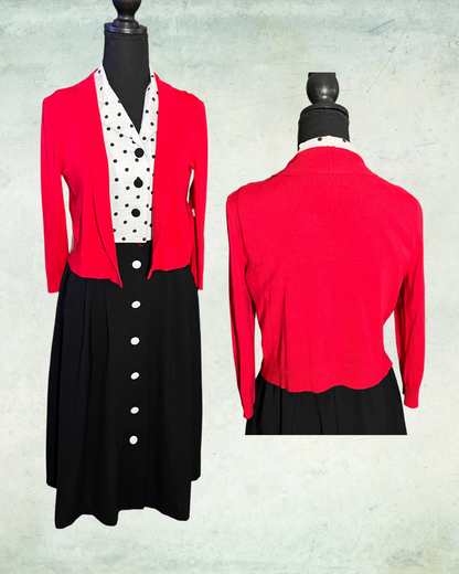 Red Cropped Cardigan - Size 10