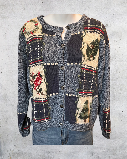 Festive Patchwork Cardigan - Medium
