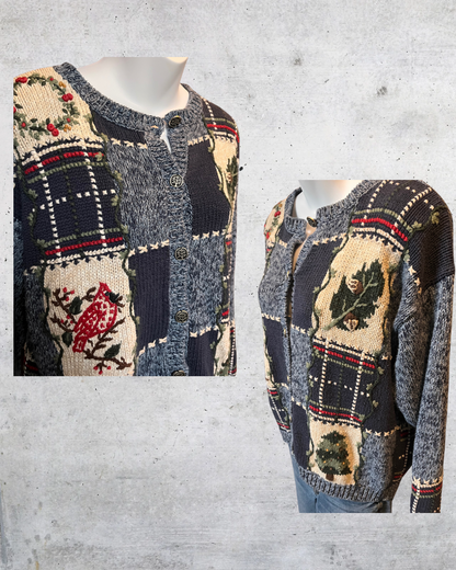 Festive Patchwork Cardigan - Medium