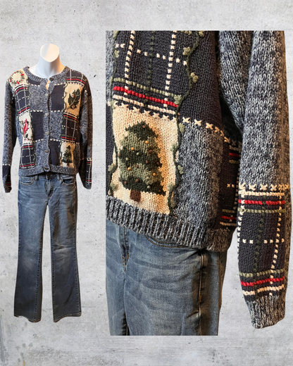 Festive Patchwork Cardigan - Medium