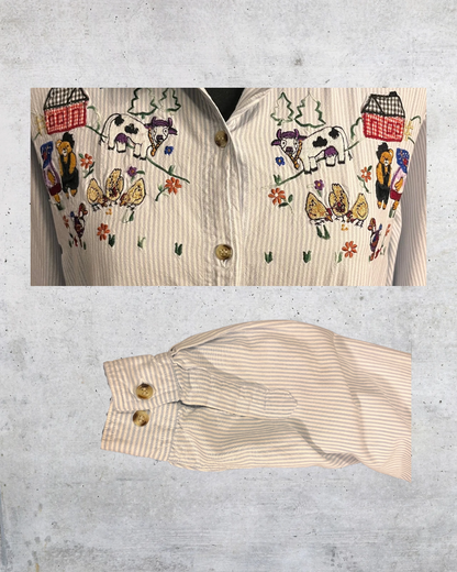 Country Charm Embroidered Button-Up