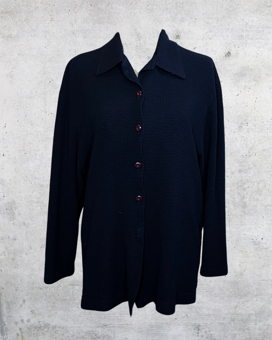 Deep Blue Nostalgia Button-Up - Large