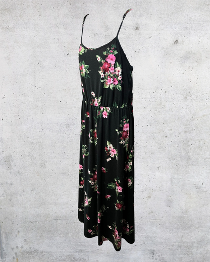 Midnight Blooms Slip Dress - Large