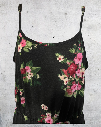 Midnight Blooms Slip Dress - Large
