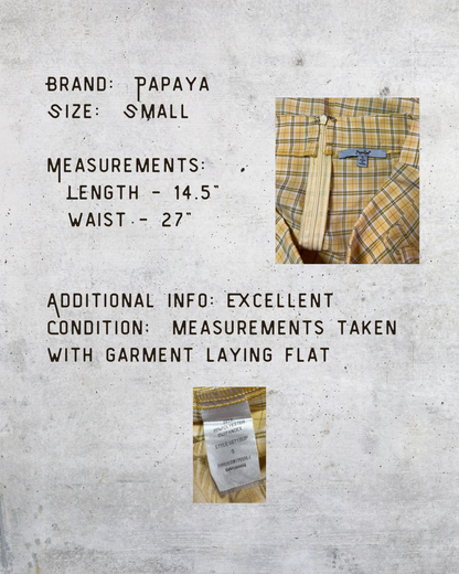 Golden Hour Gingham Shorts - Small