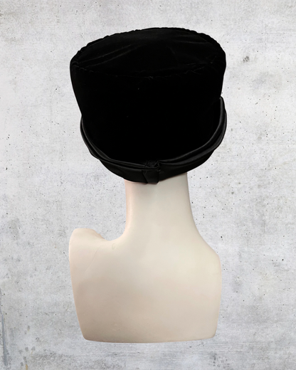 Black Velvet Topper with Satin Accent