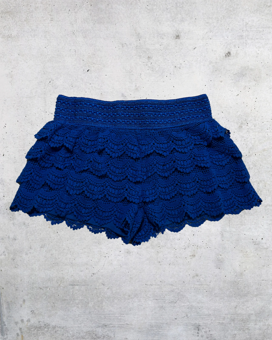 Jolt Electric Blue Lace Shorts - Large