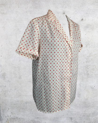 Retro Mod Satin Blouse - Medium