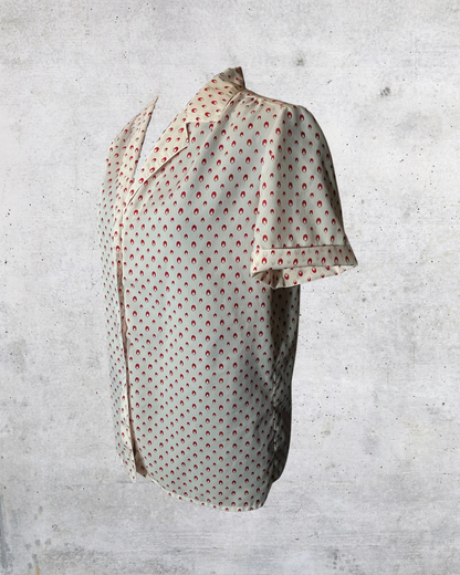 Retro Mod Satin Blouse - Medium