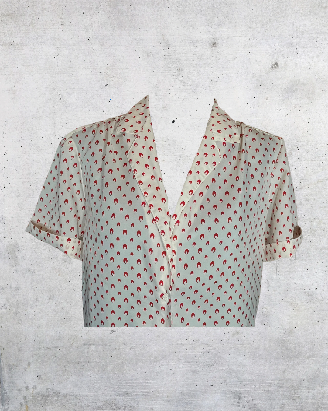 Retro Mod Satin Blouse - Medium