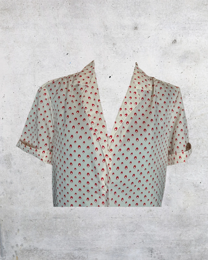 Retro Mod Satin Blouse - Medium