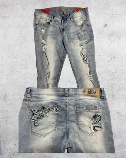 Hippie Laundry Distressed Flare Jeans - Size 9