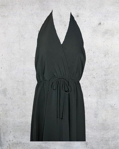 Midnight Elegance Maxi Halter Dress - Size 1X