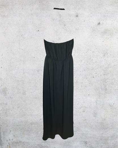 Midnight Elegance Maxi Halter Dress - Size 1X