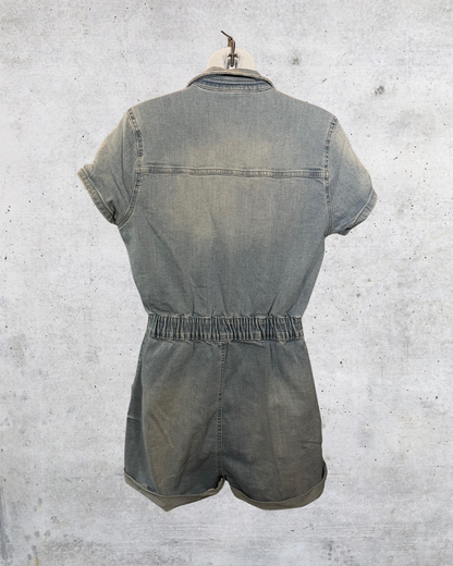 Denim Dream Snap Up Romper - Medium (7-9)